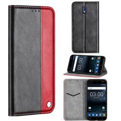 Classic Business Ultra Slim Magnetic Sucking Stitching Flip Cover for Nokia 3 Nokia3 - Red
