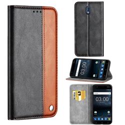 Classic Business Ultra Slim Magnetic Sucking Stitching Flip Cover for Nokia 3 Nokia3 - Brown
