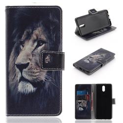 Lion Face PU Leather Wallet Case for Nokia 3.1