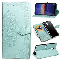 Embossing Imprint Mandala Flower Leather Wallet Case for Nokia 3.1 - Green