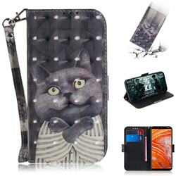 Cat Embrace 3D Painted Leather Wallet Phone Case for Nokia 3.1 Plus