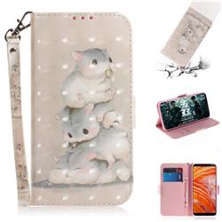 Three Squirrels 3D Painted Leather Wallet Phone Case for Nokia 3.1 Plus