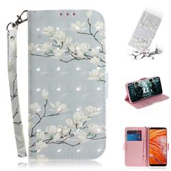Magnolia Flower 3D Painted Leather Wallet Phone Case for Nokia 3.1 Plus