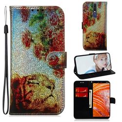 Tiger Rose Laser Shining Leather Wallet Phone Case for Nokia 3.1 Plus