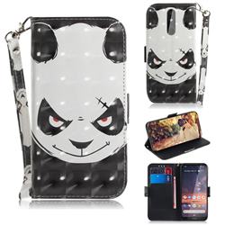 Angry Bear 3D Painted Leather Wallet Phone Case for Nokia 3.2