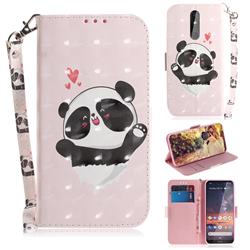 Heart Cat 3D Painted Leather Wallet Phone Case for Nokia 3.2