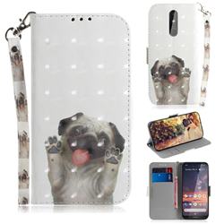 Pug Dog 3D Painted Leather Wallet Phone Case for Nokia 3.2