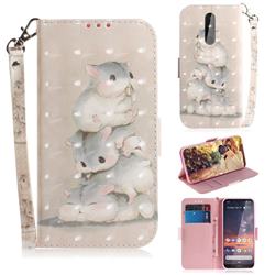 Three Squirrels 3D Painted Leather Wallet Phone Case for Nokia 3.2