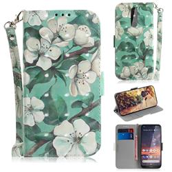Watercolor Flower 3D Painted Leather Wallet Phone Case for Nokia 3.2