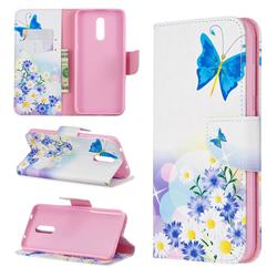 Butterflies Flowers Leather Wallet Case for Nokia 3.2
