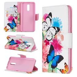 Vivid Flying Butterflies Leather Wallet Case for Nokia 3.2