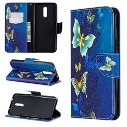 Golden Butterflies Leather Wallet Case for Nokia 3.2