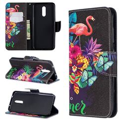 Flowers Flamingos Leather Wallet Case for Nokia 3.2