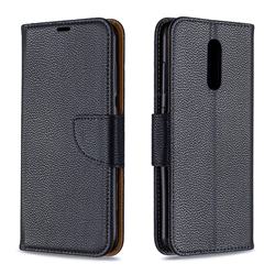 Classic Luxury Litchi Leather Phone Wallet Case for Nokia 3.2 - Black