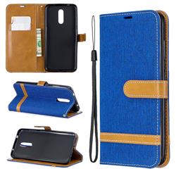 Jeans Cowboy Denim Leather Wallet Case for Nokia 3.2 - Sapphire