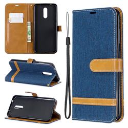 Jeans Cowboy Denim Leather Wallet Case for Nokia 3.2 - Dark Blue