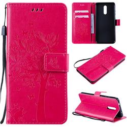 Embossing Butterfly Tree Leather Wallet Case for Nokia 3.2 - Rose