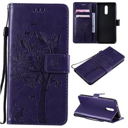 Embossing Butterfly Tree Leather Wallet Case for Nokia 3.2 - Purple