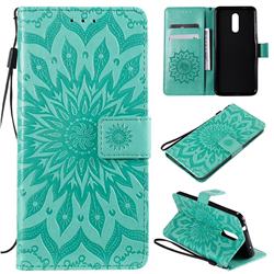 Embossing Sunflower Leather Wallet Case for Nokia 3.2 - Green
