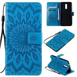 Embossing Sunflower Leather Wallet Case for Nokia 3.2 - Blue