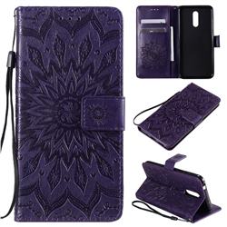 Embossing Sunflower Leather Wallet Case for Nokia 3.2 - Purple
