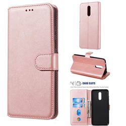 Retro Calf Matte Leather Wallet Phone Case for Nokia 3.2 - Pink