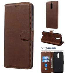 Retro Calf Matte Leather Wallet Phone Case for Nokia 3.2 - Brown