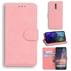 Retro Classic Skin Feel Leather Wallet Phone Case for Nokia 3.2 - Pink