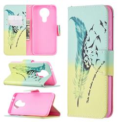 Feather Bird Leather Wallet Case for Nokia 3.4