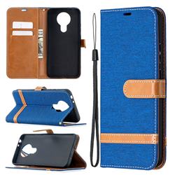 Jeans Cowboy Denim Leather Wallet Case for Nokia 3.4 - Sapphire