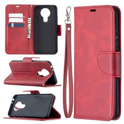 Classic Sheepskin PU Leather Phone Wallet Case for Nokia 3.4 - Red