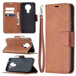 Classic Sheepskin PU Leather Phone Wallet Case for Nokia 3.4 - Brown