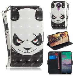 Angry Bear 3D Painted Leather Wallet Phone Case for Nokia 3.4