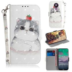 Cute Tomato Cat 3D Painted Leather Wallet Phone Case for Nokia 3.4