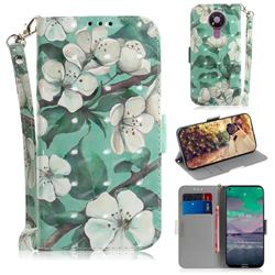 Watercolor Flower 3D Painted Leather Wallet Phone Case for Nokia 3.4