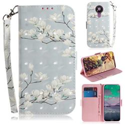 Magnolia Flower 3D Painted Leather Wallet Phone Case for Nokia 3.4
