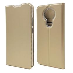 Ultra Slim Card Magnetic Automatic Suction Leather Wallet Case for Nokia 3.4 - Champagne