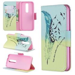 Feather Bird Leather Wallet Case for Nokia 4.2