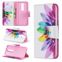 Seven-color Flowers Leather Wallet Case for Nokia 4.2