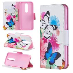 Vivid Flying Butterflies Leather Wallet Case for Nokia 4.2
