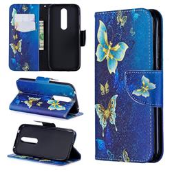 Golden Butterflies Leather Wallet Case for Nokia 4.2