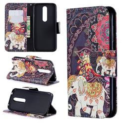 Totem Flower Elephant Leather Wallet Case for Nokia 4.2