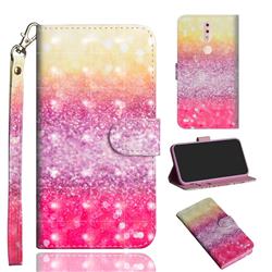 Gradient Rainbow 3D Painted Leather Wallet Case for Nokia 4.2