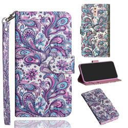 Swirl Flower 3D Painted Leather Wallet Case for Nokia 4.2