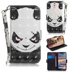 Angry Bear 3D Painted Leather Wallet Phone Case for Nokia 4.2