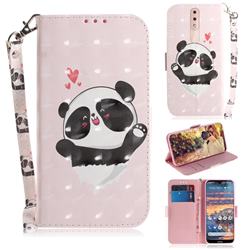 Heart Cat 3D Painted Leather Wallet Phone Case for Nokia 4.2