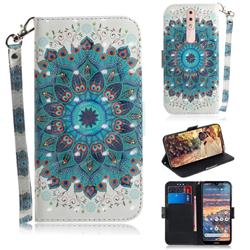 Peacock Mandala 3D Painted Leather Wallet Phone Case for Nokia 4.2