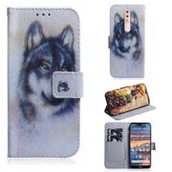 Snow Wolf PU Leather Wallet Case for Nokia 4.2