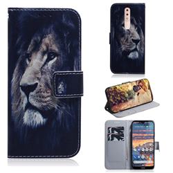 Lion Face PU Leather Wallet Case for Nokia 4.2