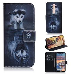 Wolf and Dog PU Leather Wallet Case for Nokia 4.2